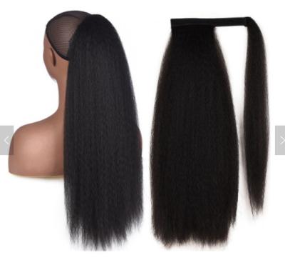 China Unprocessed Virgin Human Hair Extensions 100% Remy Brazilian Drawstring Blow Ponytail Afro Hair 30 Inch for sale