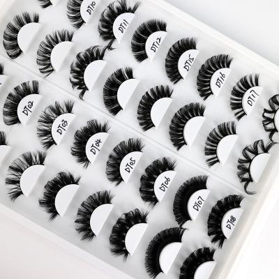 China Hot Selling Natural Soft Eyelash 25mm 3D Siberian Dramatic Mink Eyelashes Real Lashes With Box Wholesale 3D Strip Faux Mink Custom Eyelashes for sale