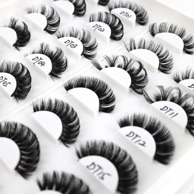 China Wholesale 25 20mm Real Siberian Dramatic Mink Eyelashes 3D Mink Eyelashes Natural Soft Eyelash Lashes With Box 3D Strip Faux Mink Vegan Custom Eyelashes for sale