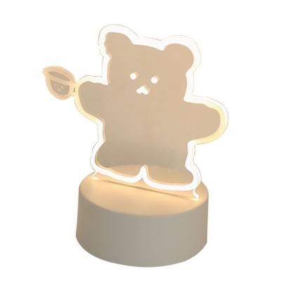 China Post-modern cute creative net red acrylic 3d led night light base 3d creative transparent acrylic night light for sale