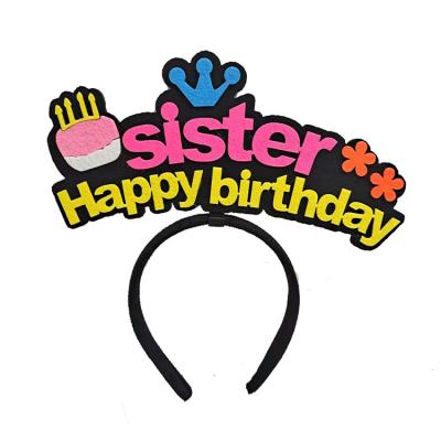 China Birthday Party Decoration Happy Birthday Headpiece DIY Headband Text Customization For Party for sale