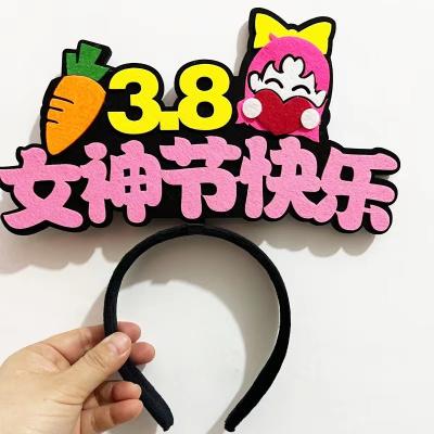 China Popular Custom Content Text Headwear Headband For Goddess Day Supplies for sale