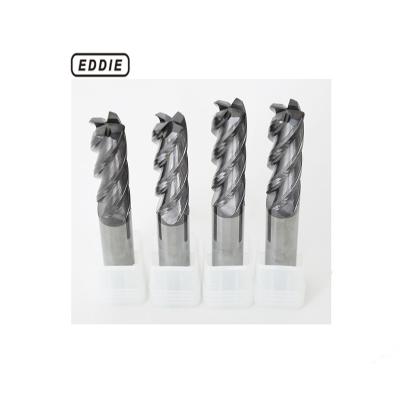 China EDDIE New Design 4 Flute Square Milling Cutter Carbide Fresa Flat End Mill For Stainless Steel High Hardness Metal for sale