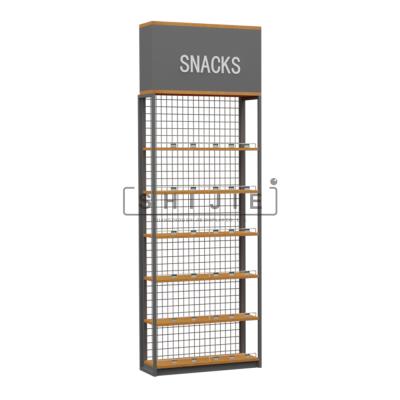 China SHIJIE Single Sided High Quality Shelves Supermarket Shelves Commercial Grocery Display Rack Shop Customized Layout for sale