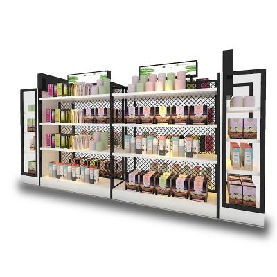 China Grocery store /snack shop/supermarket/retail store/drugstore supermarket double side display shelving cold rolled steel material white color for sale