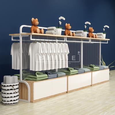 China Store/supermarket/retail/pharmacy window baby clothes wooden display rack SHIJIE grocery store /snack rack factory price clothing display rack for sale