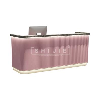 China Custom Extendable Living Room Modern Hotel Reception with Your Own LOGO and LED Lights for sale