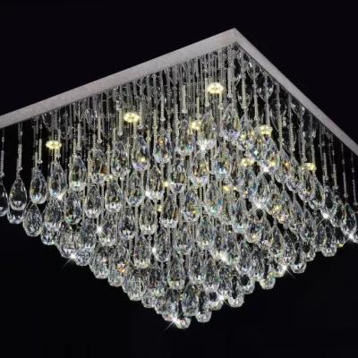 China New Modern Modern LED Smart Ceiling Light For Home Square Crystal Pendant Lighting Size 60cm for sale