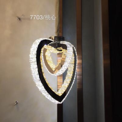 China Modern Home Decoration Use Heart Crystal Pendant Chandelier Lighting Interior Design for sale