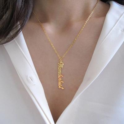 China Fashion Fashion 2021silver Gold Plated Stainless Steel Initial Letter Necklace Pendant for sale