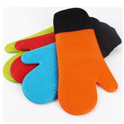 China Custom Heat Resistant Waterproof Heatproof Silicone Kitchen Oven Glove for sale