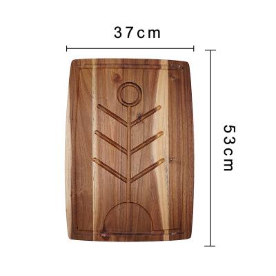 China Viable Ready To Ship Kitchen Safe Large Wooden Cutting Board Rectangle Food Acacia Wood Chopper for sale