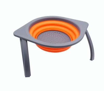 China Factory Sustainable Folding Outlet Square Drain Basket Silicone Kitchen Colander Set - Folding Sink Drain Pop-Up Fruit for sale