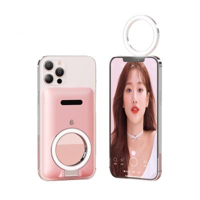 China Wholesale Ultra Thin Selfie Ring Light Magnetic Wireless Fast Charging Power Bank Qi Chargers 15W 5000mAh PD22.5 Iphone 12 13 Pro Max for sale