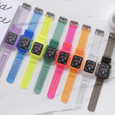 China TPU Sports Plastic Strap For Apple Watch 6 Se 5 4 3 Case Replacement Strap Waterproof Band 38mm 42mm 40mm 44mm Protective for sale