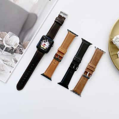 China Leather For Apple Watch Band 42mm 44mm Replacement Strap Genuine Leather iWatch Band For Apple Watch Series 6 Women for sale