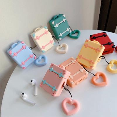 China Ultra Thin Soft Earpods Cover For AirPods Wholesale 2019 Newest Vintage Cute Suitcase Trunk Luggage Case For Air Pods Case With Love Heart Finger Ring for sale