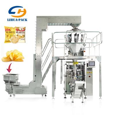 China Automatic Puffed Food Fries Shrimp Potato Chips Snacks Weighing Packing Machine Price for sale