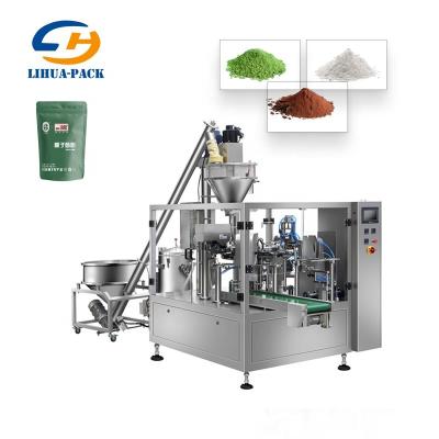 China Automatic Multifunctional Pneumatic Food Gari Powder Filling Packing Machines 500g 1kg Food Spice Pouch With Auger Driver for sale