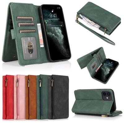 China Waterproof Multifunctional Leather Cell Phone Wallet Case with Card Holder and Phone Stand for sale