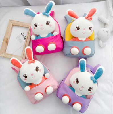 China Polyester kawaii plush rabbit deer backpack for kindergarten, preschool kids for sale