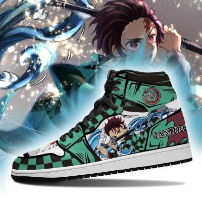 China Fashion Trend DIY Anime Fan Sneakers Tanjiro Water Demon Slayer Water Fire Demon Slayer Mens Womens Basketball Shoes Trainers Sports Shoes for sale