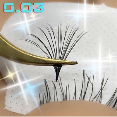 China Hot Sale Individual Easy Velvet 0.03mm Hot Black Super Soft Super Lash Blooming Eyelash Extension Fake Eyelashes Volume Fans for sale