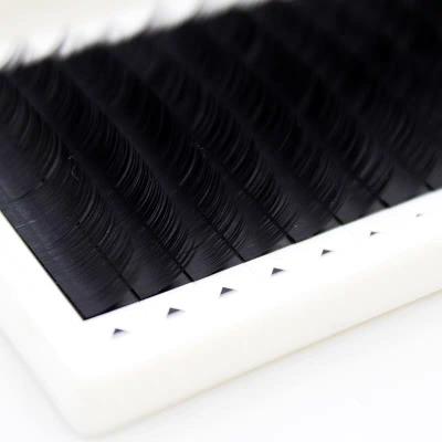 China Natural long lash vedor split mink flat eyelashes ellipse lash extensions volume strands individual private label for sale