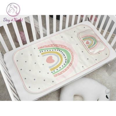 China Double Sided Cartoon Rainbow Style Thickened Comfortable Summer Cooling Mat With Pillow MY08L026 for sale