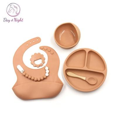 China Eco-friendly Children's Baby Bowl Dish And Spoons Baby Weaning Eating Set With Teether Toy MY02B025 for sale