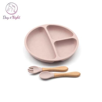 China CLASSIC Toddlers Dinner Dish Suction Three Grid Divided Baby Plate Set MY02B004 for sale