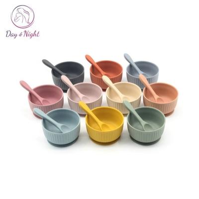 China Kids Customize Soft Food Baby Feeding Bowl with Spoon for Toddler MY02B007 for sale