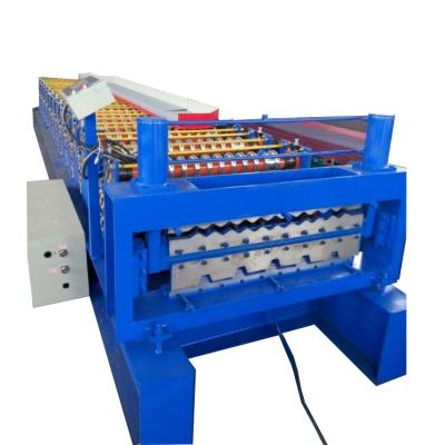 China Building Material Shops Sheet Wall Panel Double Layer Roll Forming Machine IBR Rollforming And Corrugated Rollformer Line for sale