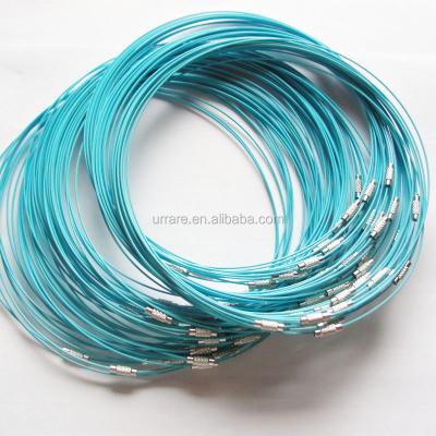 China For Hanging Charm Pendants Cheap Colored Fashion Memory Steel Wire Rope Necklace Necklace for sale