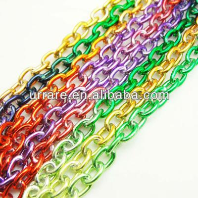 China Colorful chain for jewelry; 2013 Yiwu Aluminum Rainbow Color Chain Colorful Aluminum Chain for sale