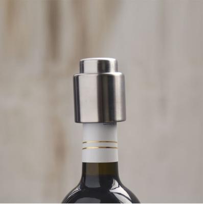 China Non Spill Wine Accessories Pressing Type Red Wine Rope Metal Stainless Steel Sealed Custom Champagne Stopper for sale