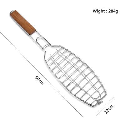 China Baking / Outdoor Non-stick Barbecue Basket Baking / Barbecue Grilling BBQ Grills Net Fish Shaped for sale