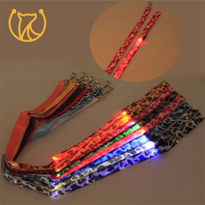 China Personalized LED Flashing Dog Leash Leopard Pet Traction Dog Leash Luminous Leash Supplies for sale