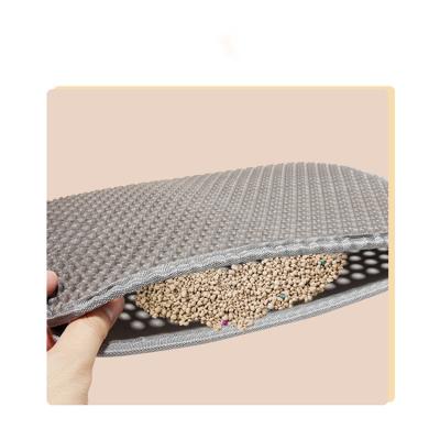 China Viable Hot Waterproof Pet Cat Litter Mat Splashproof Control Cat Litter Pad Double Layer Sales Anti Slip for sale