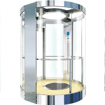 China Hotel VVVF LMR Glass Elevator German Quality for sale