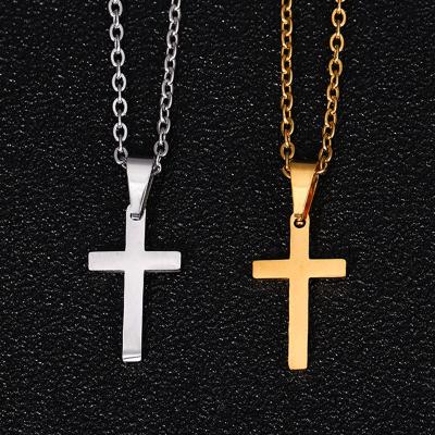 China Vintage Christian Female Jewelry Women Clavicle Chain Stainless Steel Choker Necklace Environmentally Friendly Cross Necklace for sale