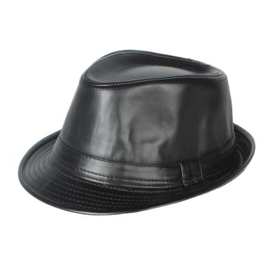 China Simple Hats New Character Wholesale Fashion Autumn And Winter PU Feather Felt Hat Leather Hat For Women And Men for sale