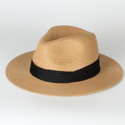 China Beach Resort Eco-Friendly Outdoor Wide Brim Hat Lady Panama Parasol Summer Folding Straw Hats For Women for sale