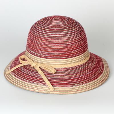 China Colorful Character Fashion Bowknot Straw Bucket Hat Summer Women Parasol Beach Straw Hats For Vacation for sale