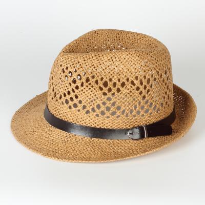 China Eco-Friendly Hot Style Summer Short Brim Sun Paper Hat Ribbon Lady Beach Panama Unisex Straw Hats for sale