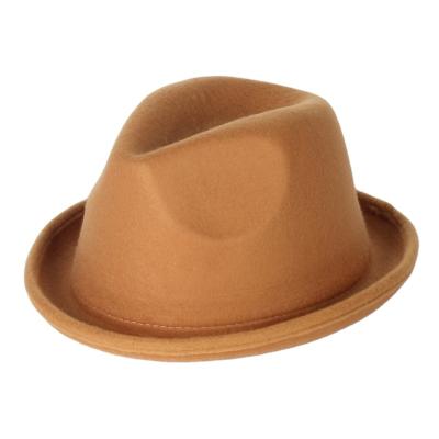 China Wholesale Character Vintage Men And Women New Fashion Hat Solid Color Short Brim Jazz Fedora Hats For Ladies for sale