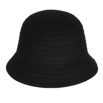 China Warm Fashion Women Wool Felt Hat Lady Vintage High Quality 100% Wide Brim Bucket Hats Wholesale for sale