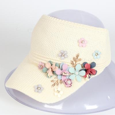 China JOINT factory hot-selling new fashion flowers women's handmade baseball cap sports visor hats for sale