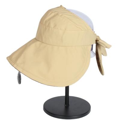 China New Summer Sunshade Fashion Style Ladies Dome Sun Visor Hats Sun Bucket Hat Hollow Top Hats Women With Bowknot for sale