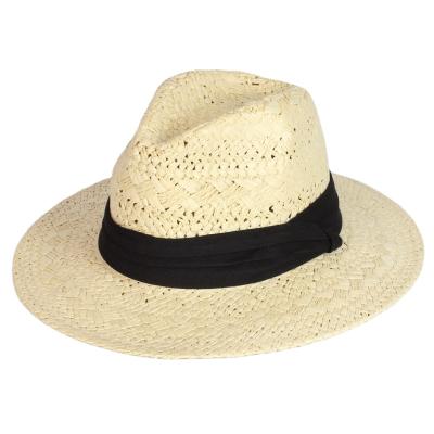 China Wholesale Women's Eco-Friendly Jazz Style Raffia Straw Panama Paper Hat Customized Men's Cappello Di Paglia Cap for sale